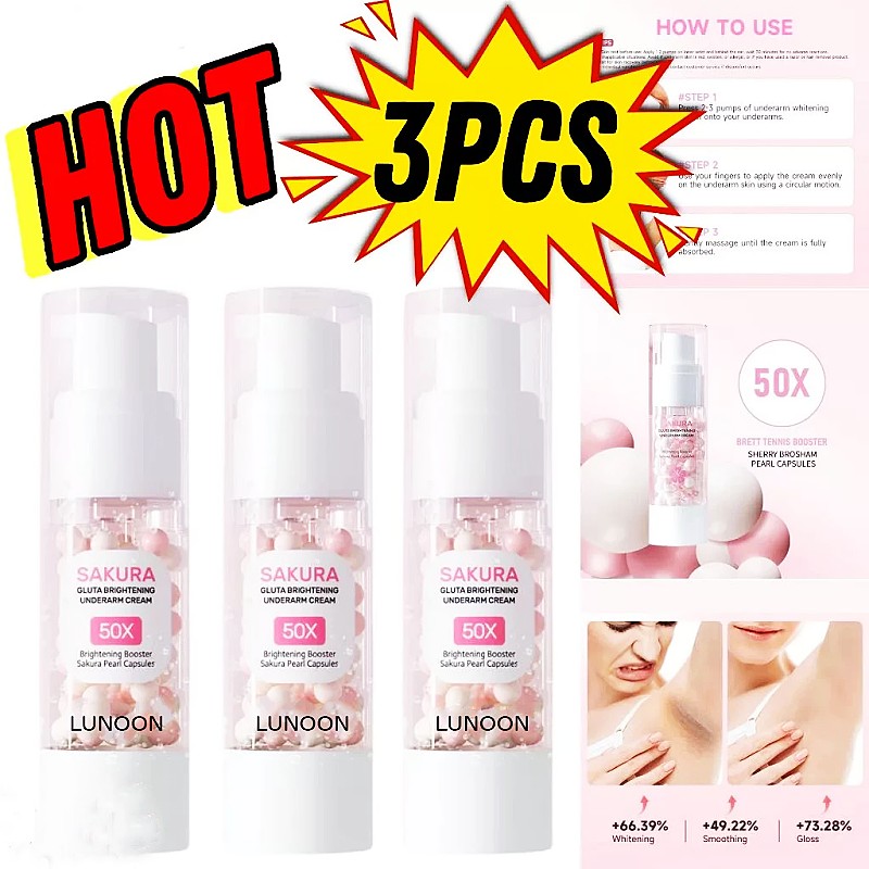 BUY 1 TAKE 2=3PCS Sakura Underarm Whitening Cream Body Lotion Pearl Moisturizer 30g FreeShipping
